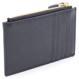 Prada-Prada Saffiano Leather Card Case Black-Black