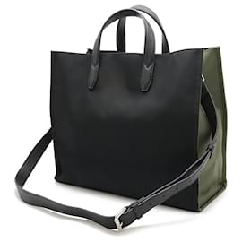 Fendi-Fendi Nylon/Leather Vocabulary Tote Bag 7VA390-Black