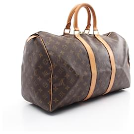 Louis Vuitton-Louis Vuitton Keepall 45 Monogram Boston Bag M41428-Brown