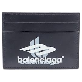 Balenciaga-Balenciaga Leather Card Case Black-Black