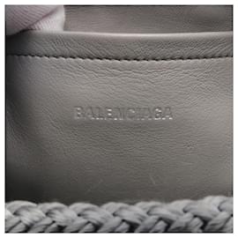 Balenciaga-Balenciaga Ibiza Small Basket Handbag Nylon Leather-Grey