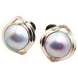 Tasaki Mabe-Perlen Ohrringe Au585 Golden