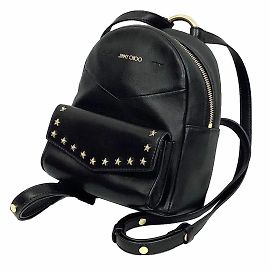 Schwarzer Leder-Rucksack von Jimmy Choo Schwarz