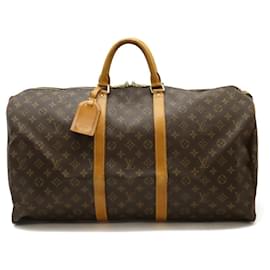 Louis Vuitton-Louis Vuitton Monogram Keepall 55 Travel Bag M41424-Brown
