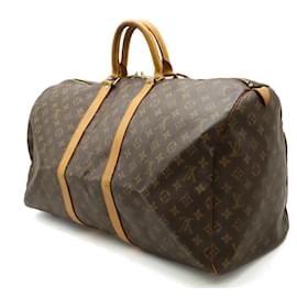 Louis Vuitton-Louis Vuitton Monogram Keepall 55 Travel Bag M41424-Brown