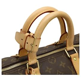 Louis Vuitton-Louis Vuitton Monogram Keepall 45 Boston Bag M41428-Brown