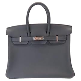 Hermès-Hermes Birkin 25 Handbag Dark Grey-Grey