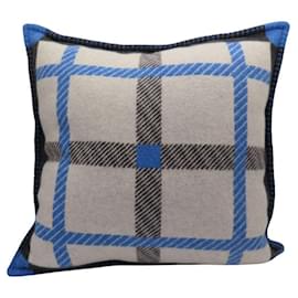 Hermès-Hermes Wool Cashmere Tigre Altai Cushion-Grey