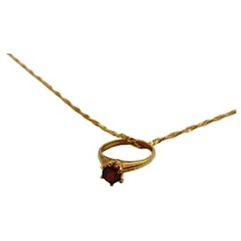 Autre Marque-K18 Gold Necklace with Initial Design-Other