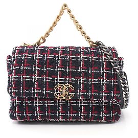 Borsa a spalla in tessuto Chanel 19 AS1161 Blu