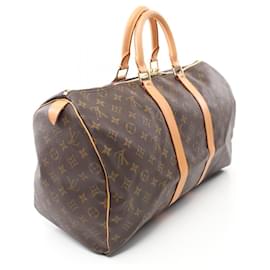 Louis Vuitton-Louis Vuitton Monogram Keepall 45 Boston Bag M41428-Brown