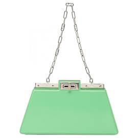 Fendi-Fendi Peekaboo Cut Medium Leather Shoulder Bag-Green