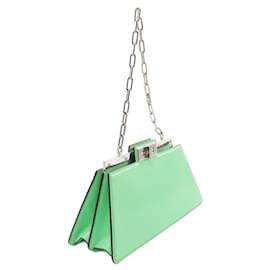 Fendi-Fendi Peekaboo Cut Medium Leather Shoulder Bag-Green