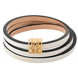 Pulseira de couro Loewe Twist Bangle Branco