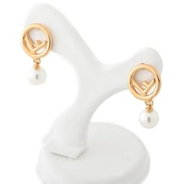 Fendi-Fendi Gold Stud Earrings-Golden