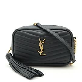 Yves Saint Laurent-Yves Saint Laurent Lou Chain Shoulder Bag-Black