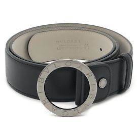 Bulgari Bvlgari Bvlgari Leather Belt Black