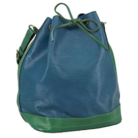 Louis Vuitton-LOUIS VUITTON Epi Noe Shoulder Bag Bicolor Green Blue M44044 LV Auth 105832-Blue,Green