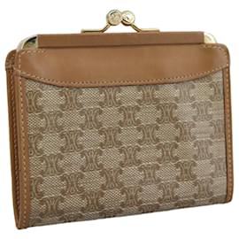 Céline-CELINE Macadam Canvas Coin Purse Beige Auth yk16534-Beige