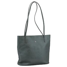 VALENTINO Bolsa Tote de Couro Cinza Auth bs20806 Marrom