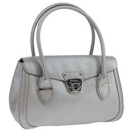 Sac à main en cuir Gancini Salvatore Ferragamo Argent Auth 104358 Argenté