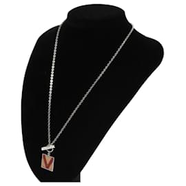 Louis Vuitton-LOUIS VUITTON Pandanth Necklace Ag925 Silver M65364 LV Auth 107289-Silvery