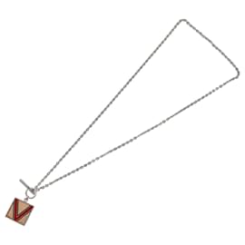 Louis Vuitton-LOUIS VUITTON Pandanth Necklace Ag925 Silver M65364 LV Auth 107289-Silvery
