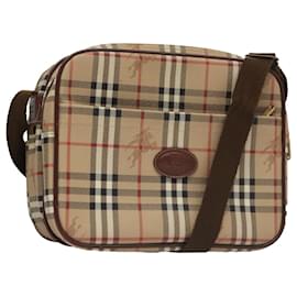 Autre Marque-Burberrys Nova Check Shoulder Bag PVC Leather Beige Auth 102021-Beige