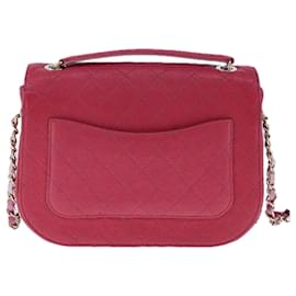 Chanel-CHANEL Sac à épaule Matelassé Chaîne Cuir Caviar Rose CC Auth PP143A-Rose