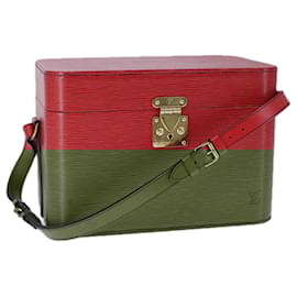 Louis Vuitton-LOUIS VUITTON Epi Train case Jewelry Box SPO Red LV Auth yk16578-Red