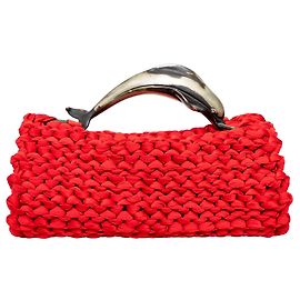 Giorgio Armani Crotchet Handbag Red