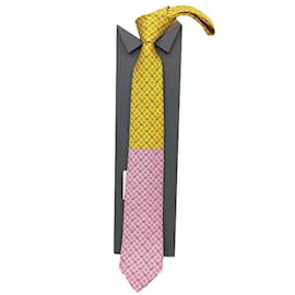 Hermès-Gravata de seda amarela Hermes-Amarelo