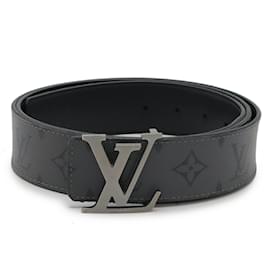 Louis Vuitton-Cinto reversível Louis Vuitton Monogram Eclipse Reverse Santur LV Initial 40MM-Marrom,Preto