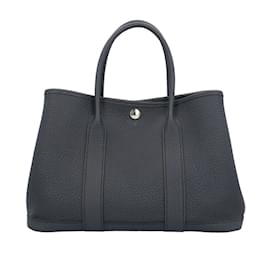 Hermès-Sac Tote TPM Hermes Garden en bleu marine-Bleu Marine