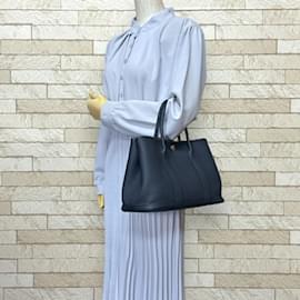 Hermès-Sac Tote TPM Hermes Garden en bleu marine-Bleu Marine