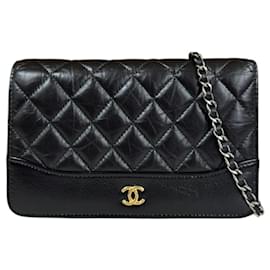 Chanel-Chanel Gabrielle de Chanel Wallet Chain in Black Lambskin-Black