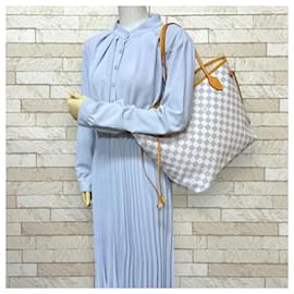Louis Vuitton-Louis Vuitton Neverfull MM Damier Azur Tote Bag-White