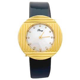 Poiray Uhr 'Ma Seconde' Stahl, Gold, Leder, Perlmutt, Diamanten. Andere