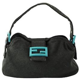 Fendi-Sac à main Mamma Baguette en laine-Vert