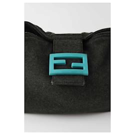 Fendi-Sac à main Mamma Baguette en laine-Vert