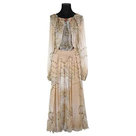 Zuhair Murad Seidenkleid Beige
