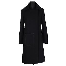 Paco Rabanne black wool coat Black