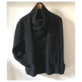 Adolfo Dominguez-dark gray wool coat or caban Adolfo Dominguez size 56-Dark grey