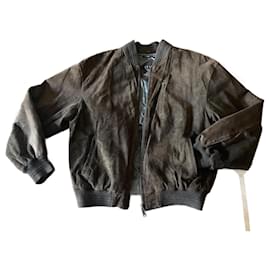 Autre Marque-Kaki suede aviator jacket padded lining And You T. L-XL-Khaki