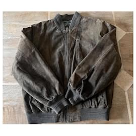 Autre Marque-Kaki suede aviator jacket padded lining And You T. L-XL-Khaki