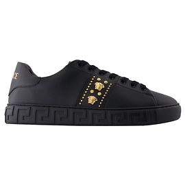 Baskets - Versace - Cuir - Noir Noir