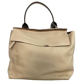 Sac à main à poignée zippée Brunello Cucinelli en cuir nude Marron Chair