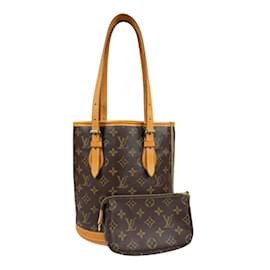 Louis Vuitton-Louis Vuitton Bucket PM Monogram Shoulder Bag-Brown