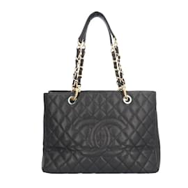 Chanel-Chanel GST Tote Matelasse Shoulder Bag-Black