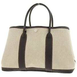 Hermès-Sac à main Hermes Garden 30 TPM-Marron,Beige